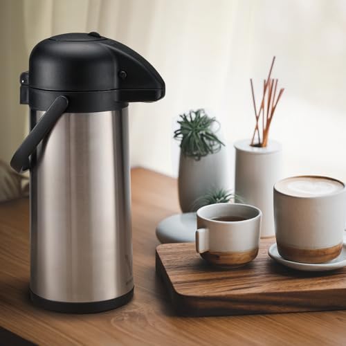 2 Pack Insulated Coffee Dispenser with Pump - 102 oz Stainless Steel Thermal Carafes