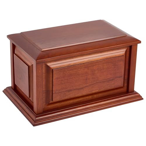 Large Handcrafted Cherry Wood Cremation Urn for Human Ashes - WEVOIRD