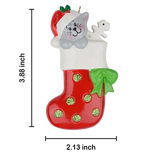Personalized Cat Ornament Christmas Tree Keepsake - Custom Pet Name