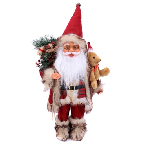 Eforcase Red Santa Claus Figurine - 18-Inch Christmas Standing Decor