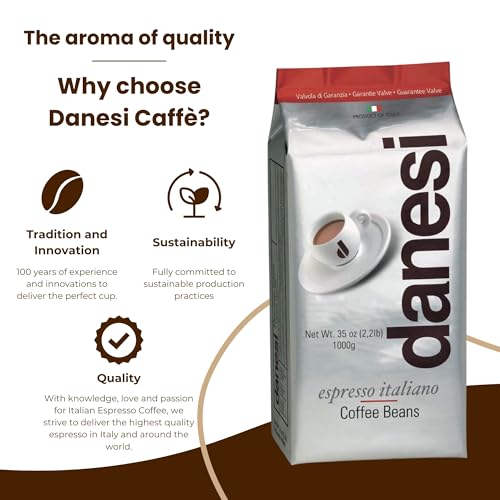 D DANESI CAFFÈ Whole Bean Coffee Classic Medium Roast 2-Pack (35.2 oz Each)