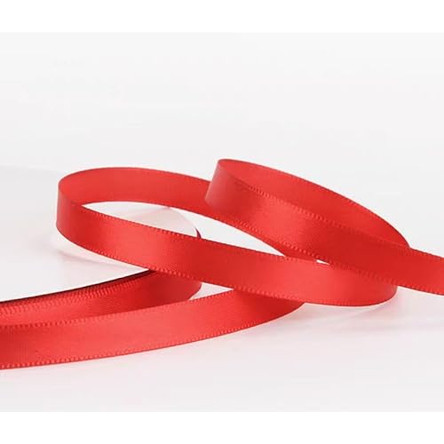 3/8 inch Double Faced Red Polyester Satin Ribbon 50 Yards for Gift Wrapping,Wedding Decoration, Bows Making, Sewing, DIY Crafts
