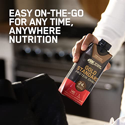 Optimum Nutrition Gold Standard Protein Shake, 24g Protein, Ready to Drink Protein Shakes, Gluten Free, Cafe Latte, 11 Fl Oz (Pack of 12)