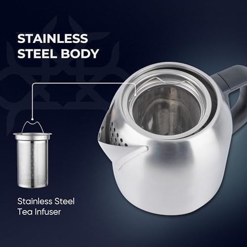 Electric Turkish Tea Maker with Double Pot Stainless Steel Kettle & Infuser 1.7L