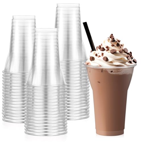 Baderke 50 Pcs 15 oz Plastic Parfait Cups, Root Beer Float Cups