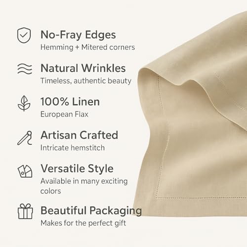 Red 100% Linen Table Runner 14 x 36 Inches with Hemstitch - Home Ekaa