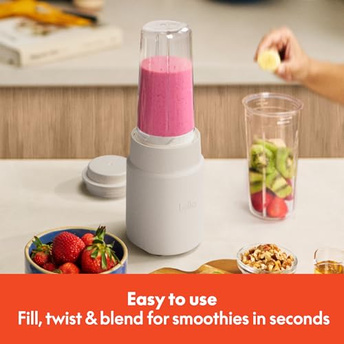 BELLA 6-Piece Portable Rocket Blender & Juicer Set with Oatmilk - 1.7 Cup, BPA Free, 240W