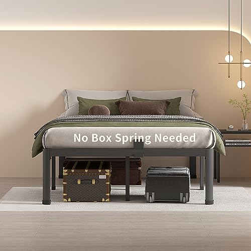 MAF 14 Inch Full Size Metal Platform Bed Frame with Round Corner Legs – Heavy Duty, No Box Spring Needed