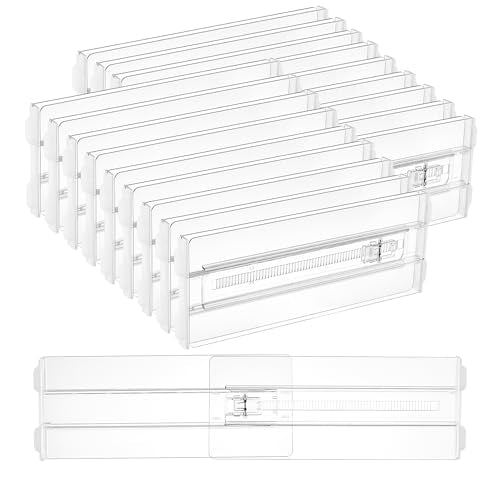 Vtopmart 18 Pack Adjustable Clear Drawer Dividers - 4" High, 10.2-16.5" Length