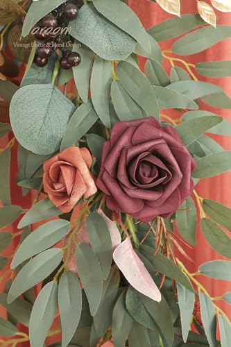 Floroom Sunset Terracotta 6ft Artificial Eucalyptus Garland for Wedding & Home Decor