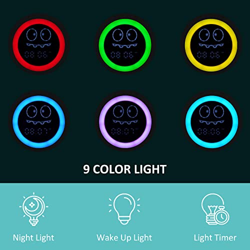 Kids Dinosaur Alarm Clock with Night Lights & Sound Machine - Green