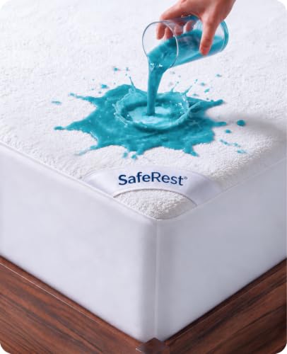 SafeRest Waterproof Full Mattress Protector - White, Fits Full Size Bed