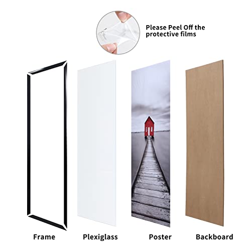 24x36 Inch Poster Frame Set - Black 5 Pack Modern Wall Display