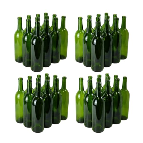 Champagne Green Wine Bottles 750ml Case of 48 - No Corks, Styled Variation