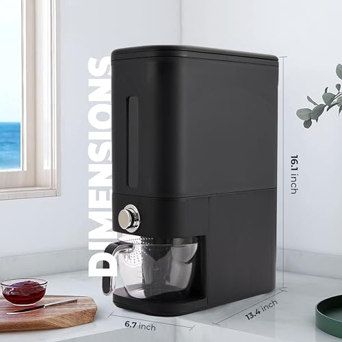 Rice Dispenser 25 lbs I Storage Container with Sponge, Scoop &