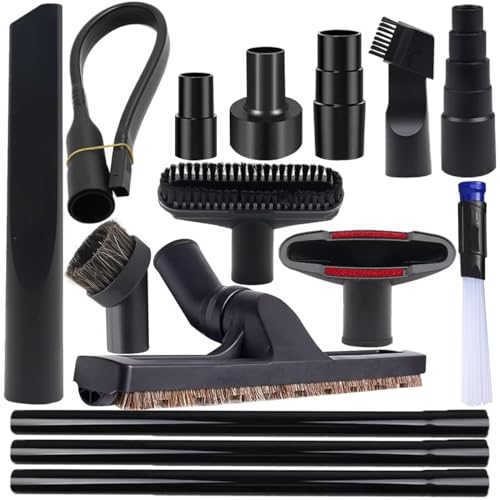 Universal Vacuum Attachments & Hose Adapters Kit - 15 Pieces, 2 1/2" to 1 1/4"
