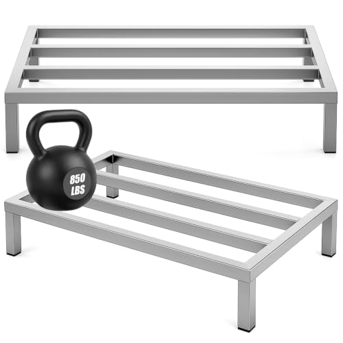MorningRo 2 Pack Stainless Steel Dunnage Racks - 36 x 14 x 7.9 Inches