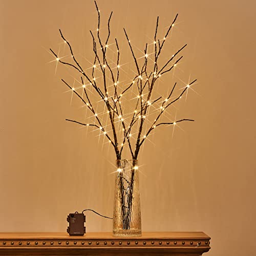 Birchlitland Lighted Brown Branches 32IN 100 LED with Timer - Artificial Tree Branch for Holiday & Home Decor - Variation of 100L-Brown/32IN