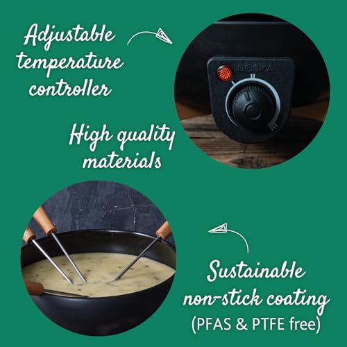 Boska Electric Fondue Set Party - 2.4 Quart, Adjustable Temp with 8 Forks