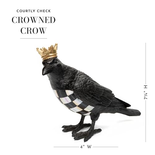 Halloween Crow Figurine with Gold Crown - Elegant Indoor Fall Decor