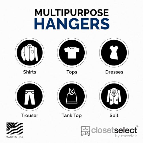 Heavy Duty Plastic Closet Hangers 19 Inch XL Pack of 36 for Coats Jackets & Bulky Garments