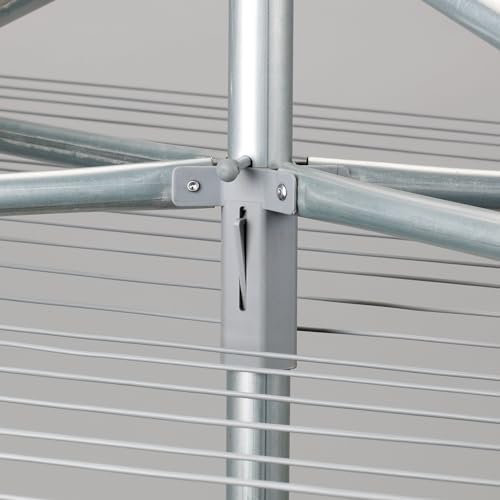 Outdoor Umbrella Drying Rack with 30 Vinyl Lines - 72 x 62 Inches, Steel, Rotating Top