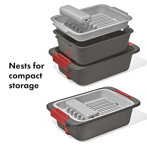 OXO Outdoor Camping Wash, Dry & Stow System - 4-Piece Kitchen Gear Set