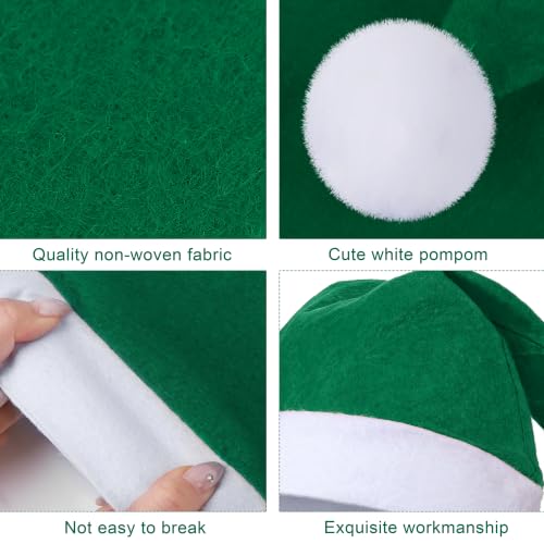 Fovths 48-Pack Christmas Santa Hats for Adults in Red & Green, Bulk Holiday Party Supplies