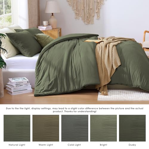 Army Olive Green King Size Comforter Set - 3 Pieces Soft Bedding WRENSONGE