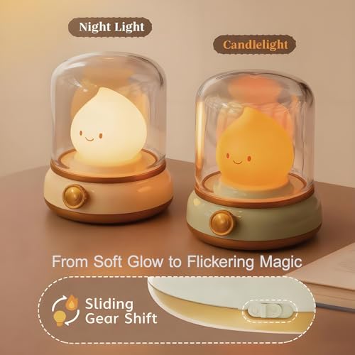 Cute Kids Night Light for Nursery - Retro Rechargeable Light with Timer, Cozy Desk Lamp Gift for Kids, Toddler & Mom | Desk Accessories (Yellow)