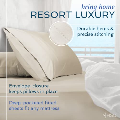 King Size Bamboo Bed Sheet Set - 4 Piece Luxury Cooling & Soft Bedding - White - Variation 01