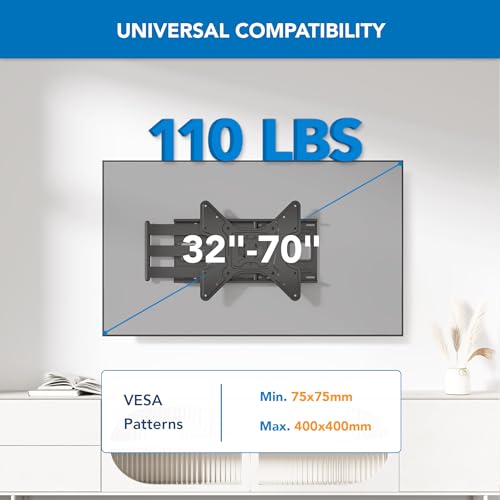 Long Arm TV Wall Mount with 40-Inch Extension, Fits 32-70 Inch Flat Screens