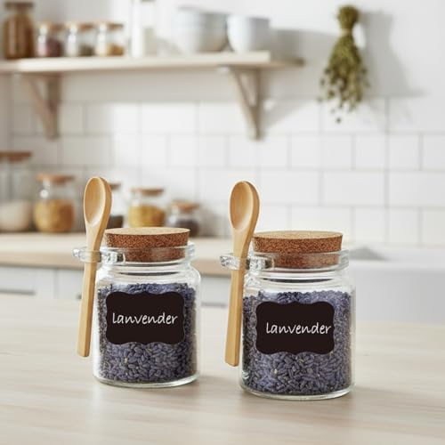 24 Pack Glass Sugar Scrub Jars with Bamboo Spoons & Lids - Bath Salt Containers