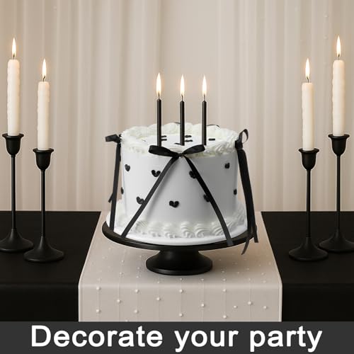 Remerry 6 Inch Black Round Fake Cake Bow Birthday Decor