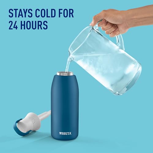 Brita Stainless Steel Water Bottle with Filter - 32 oz Marina - Reusable & Insulated