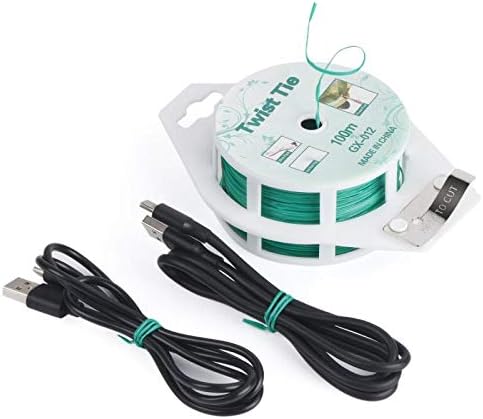 YDSL Twist Ties - 328ft Green Garden Plant Ties with Cutter for Gardening & Organization