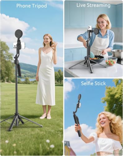 Auto Face Tracking Tripod for Smartphone and Camera with Ring Light
