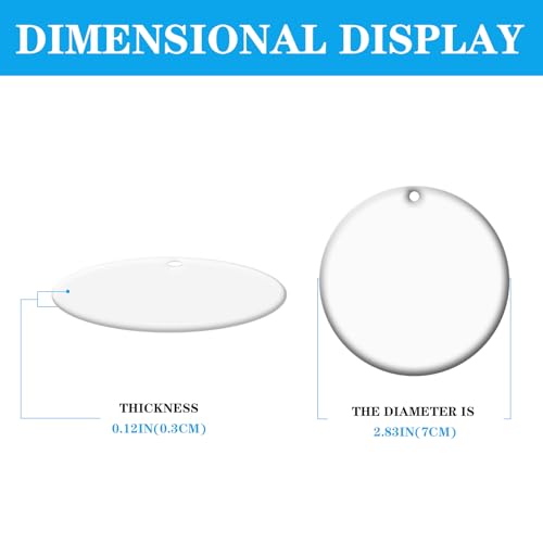 OKBA 50 Pcs Round Sublimation Ceramic Ornaments - Two-Sided White Decor, 3 Inch Christmas & DIY Gifts
