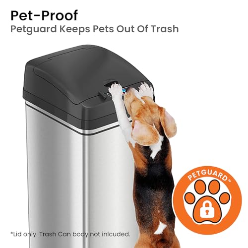 iTouchless 13G Sensor Trash Can Lid Replacement - Black, Odor Filter Compatible