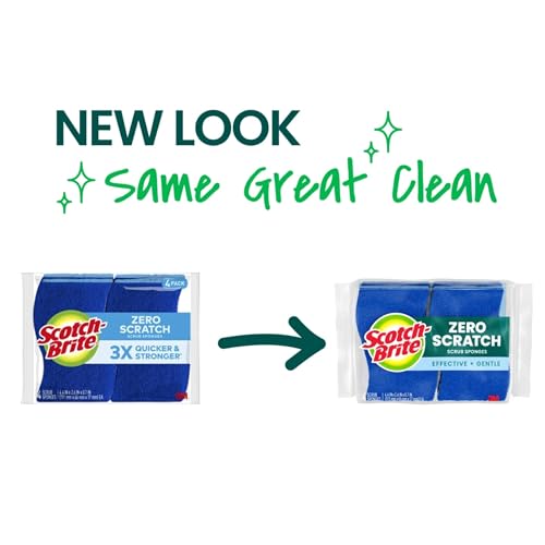 Scotch-Brite Zero Scratch Non-Scratch Scrubbing Sponges 36 Pack - Durable & Gentle Cleaning