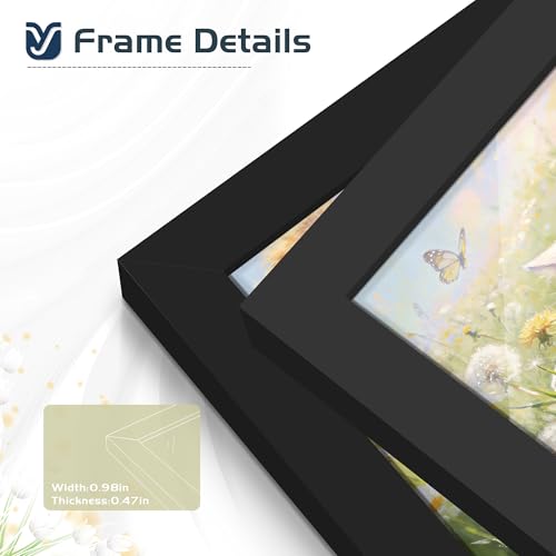 YiTanli 18x24 Black Poster Frame 2-Pack - Engineered Wood Wall Art Frames