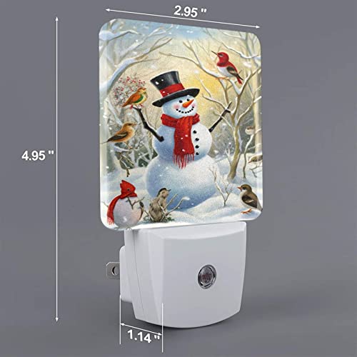 Dewoofly Christmas Snowman Night Light Set of 2 – Christmas Snow Forest Plug-in