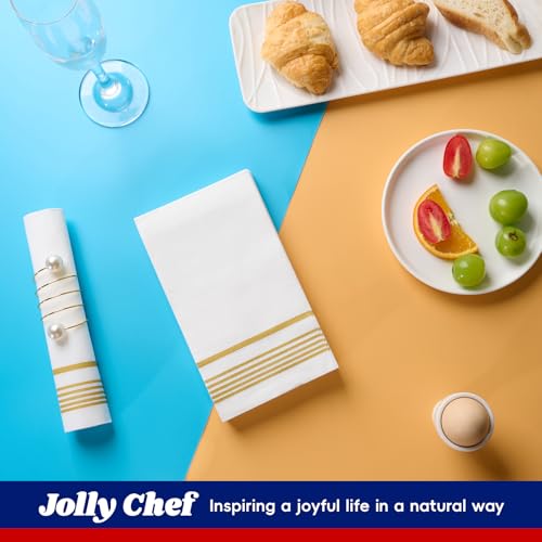 600 Gold Disposable 3 Ply Paper Dinner Napkins, Guest Hand Towels
