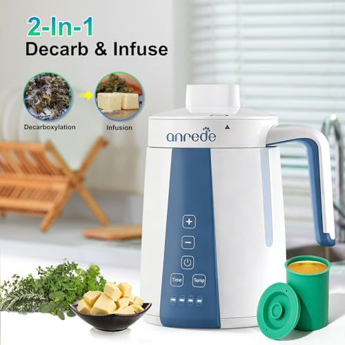2-in-1 Herbal Decarboxylator and Oil Infuser Machine - White & Blue