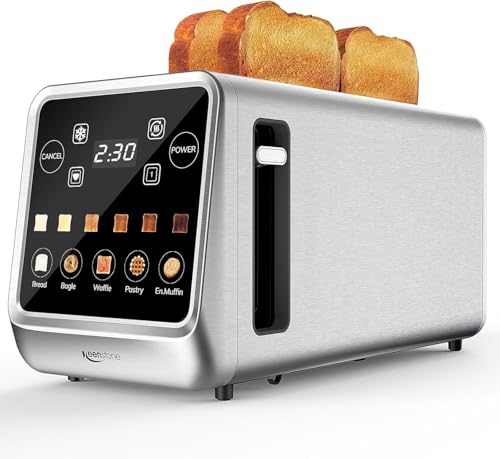 Keenstone 4-Slice Touch Screen Toaster - Wide Slot, Stainless Steel, Green