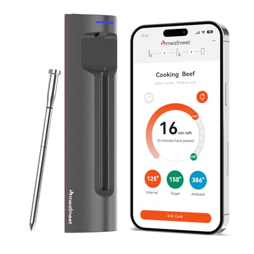 Meatmeet S Pro Wireless Meat Thermometer with 6 Sensors, ±0.18°F Accuracy