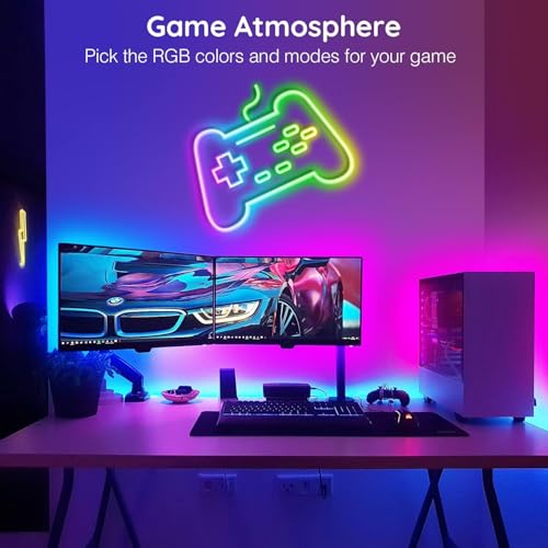 SINLEY 60FT RGB LED Neon Rope Light with App & Remote Control Waterproof Outdoor