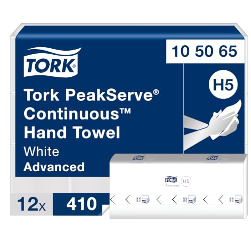 Tork PeakServe Continuous Hand Towel Refill - 12 x 410 Sheets, White, H5 Compatible