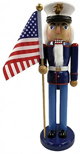 14" Marine Nutcracker - Handcrafted Santa's Workshop Decorative Figure