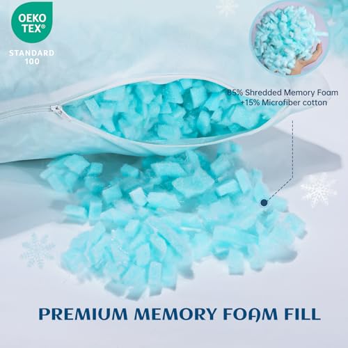 Queen Crescent Side Sleeper Pillow 2 Pack - Ergonomic Cooling Memory Foam
